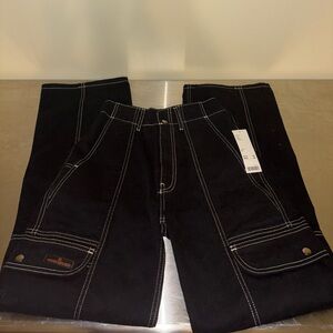 BDG Black Denim Pants with White Accents